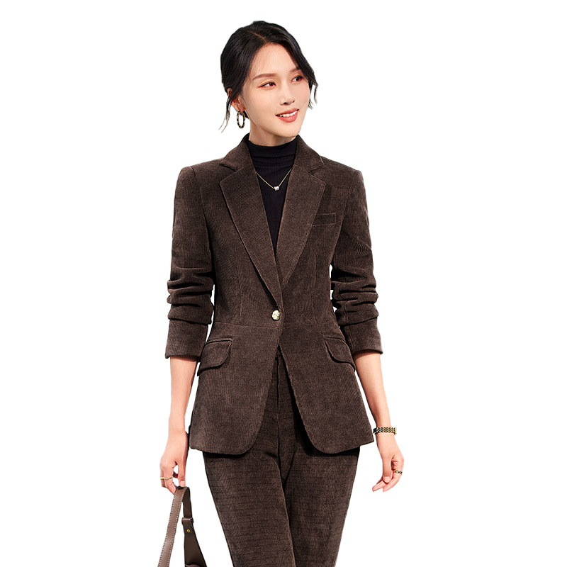 Women Formal Wear Blazers - 2024 Autumn New Corduroy Elegant Pant
