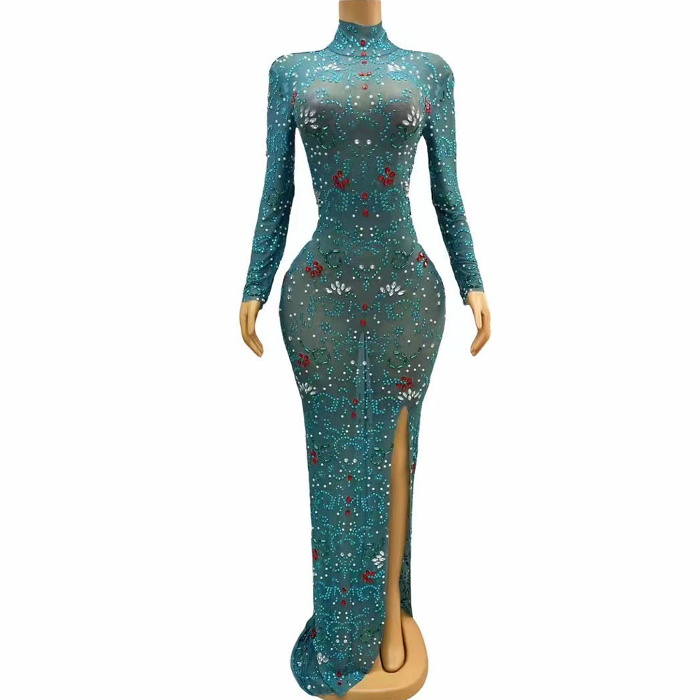 Women'S Red Formal Wear - Sexy Stage luxurious Blue Green Red