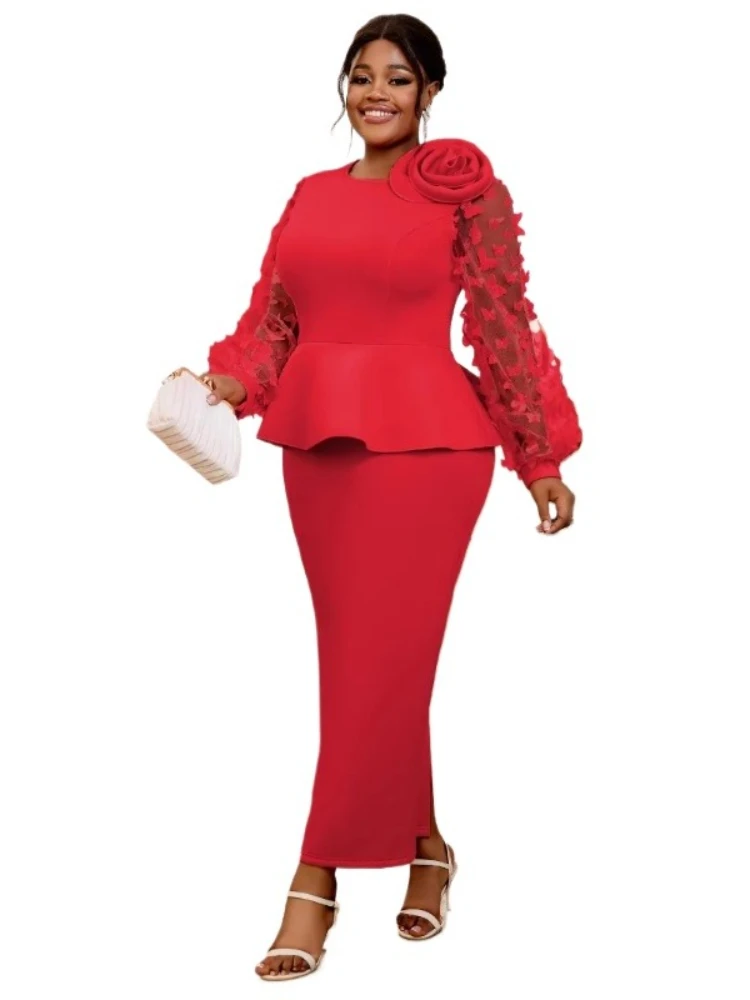 Women'S Red Formal Wear - 2025 Plus Size African Dresses for