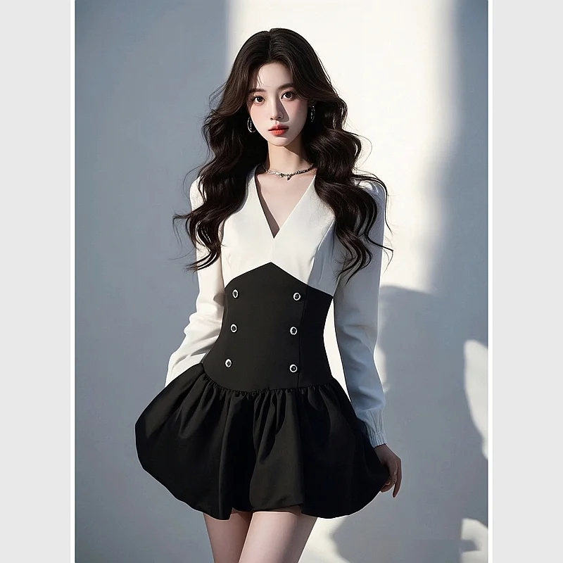 Women Formal Wear Dress - 2025 Spring New Elegant Women V-Neck