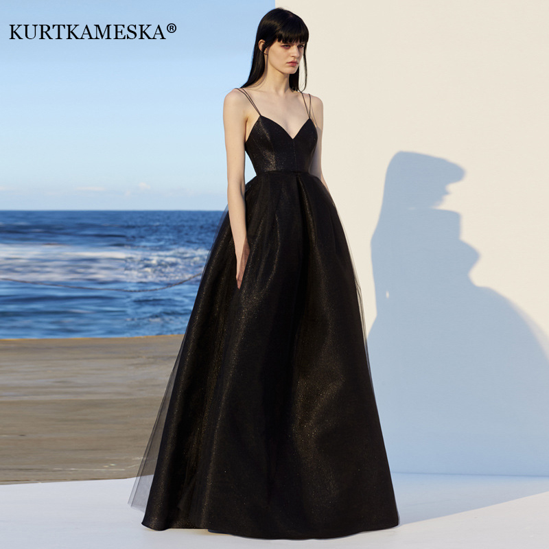 Elegant Spaghetti Strap Evenin - Women Formal Wear Dress ulasan dan harga