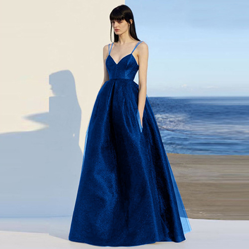 Elegant Spaghetti Strap Evenin - Women Formal Wear Dress ulasan dan harga
