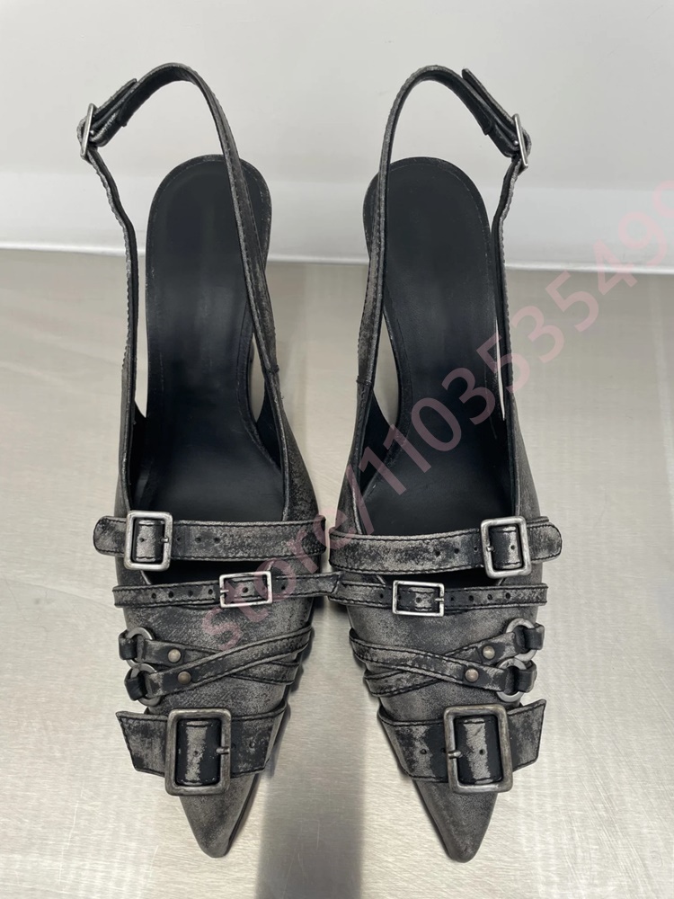 Women's Vintage Black Grey Dis - Kitten Heel Women ulasan dan harga