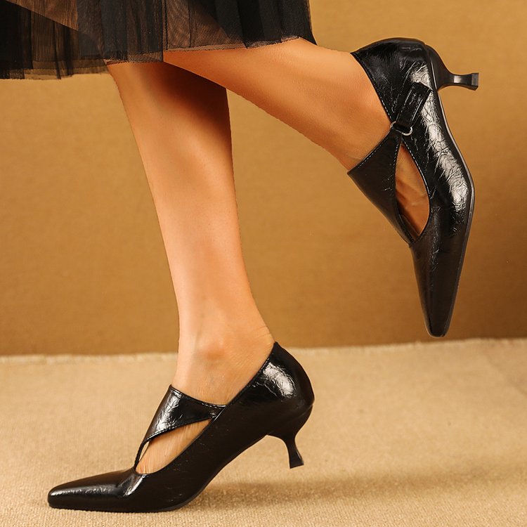 Women's Dark Retro Kitten Heel - Kitten Heel Women ulasan dan harga