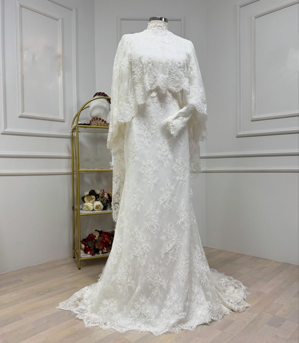 Customized Lace High Collar Tr - Women Formal Wear Dress ulasan dan harga