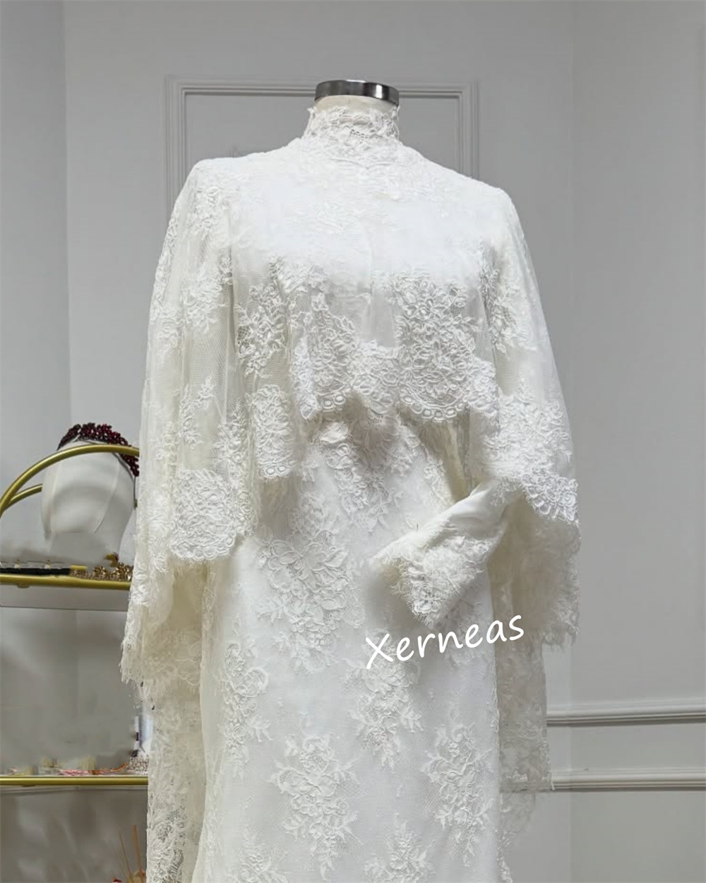 Customized Lace High Collar Tr - Women Formal Wear Dress ulasan dan harga