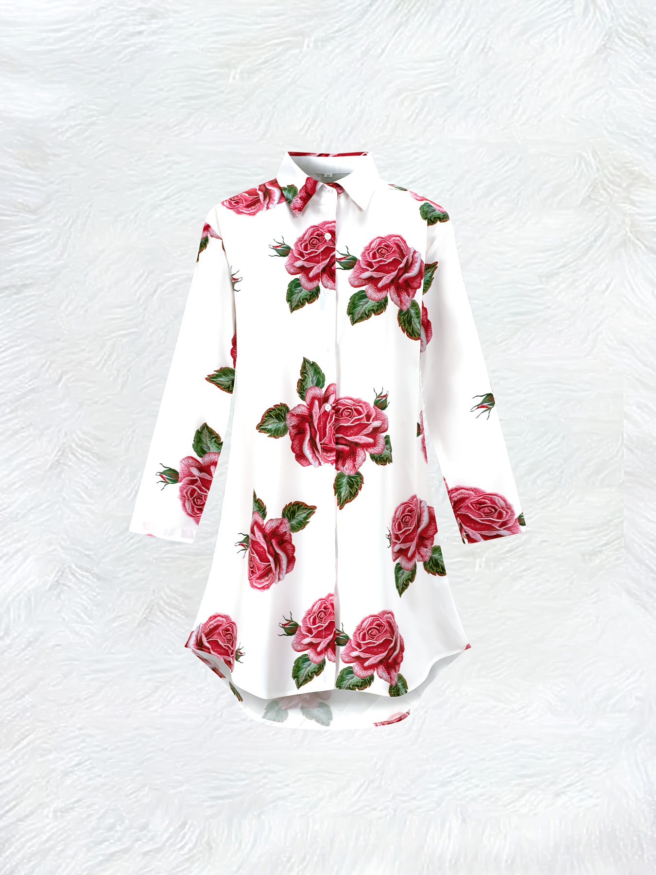Women Red Rose Floral Lapel Lo - Women'S Red Formal Wear ulasan dan harga