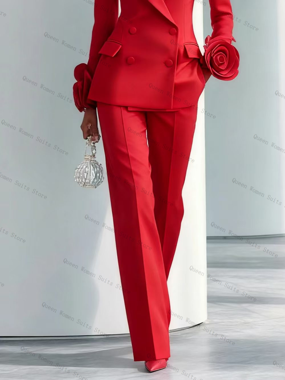 Luxury Red Women Suit Set 2 Pc - Women'S Red Formal Wear ulasan dan harga