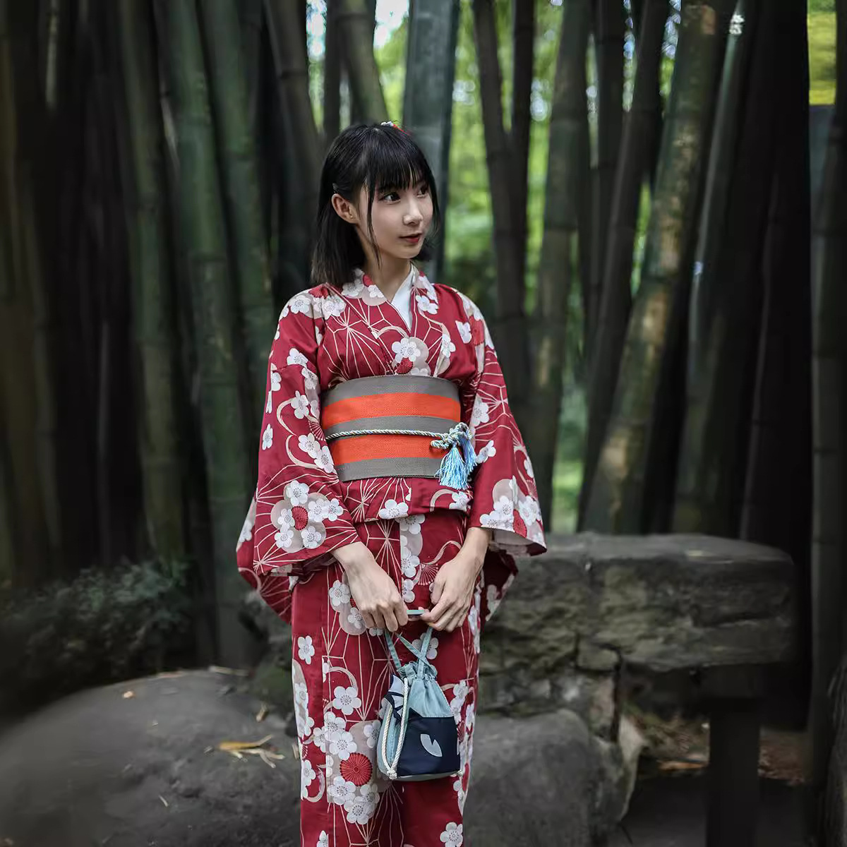 Red Japanese Yukata Kimono Fem - Women'S Red Formal Wear ulasan dan harga