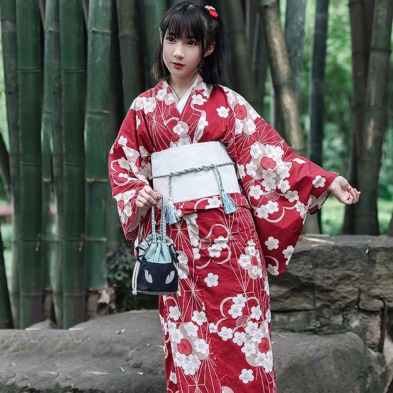 Red Japanese Yukata Kimono Fem - Women'S Red Formal Wear ulasan dan harga