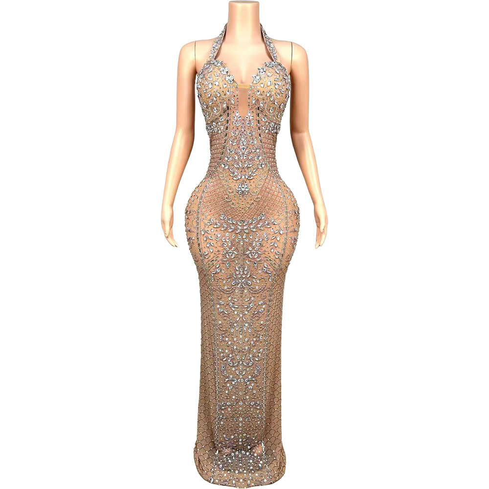 Luxury Crystals Sparkly Mesh E - Women'S Red Formal Wear ulasan dan harga