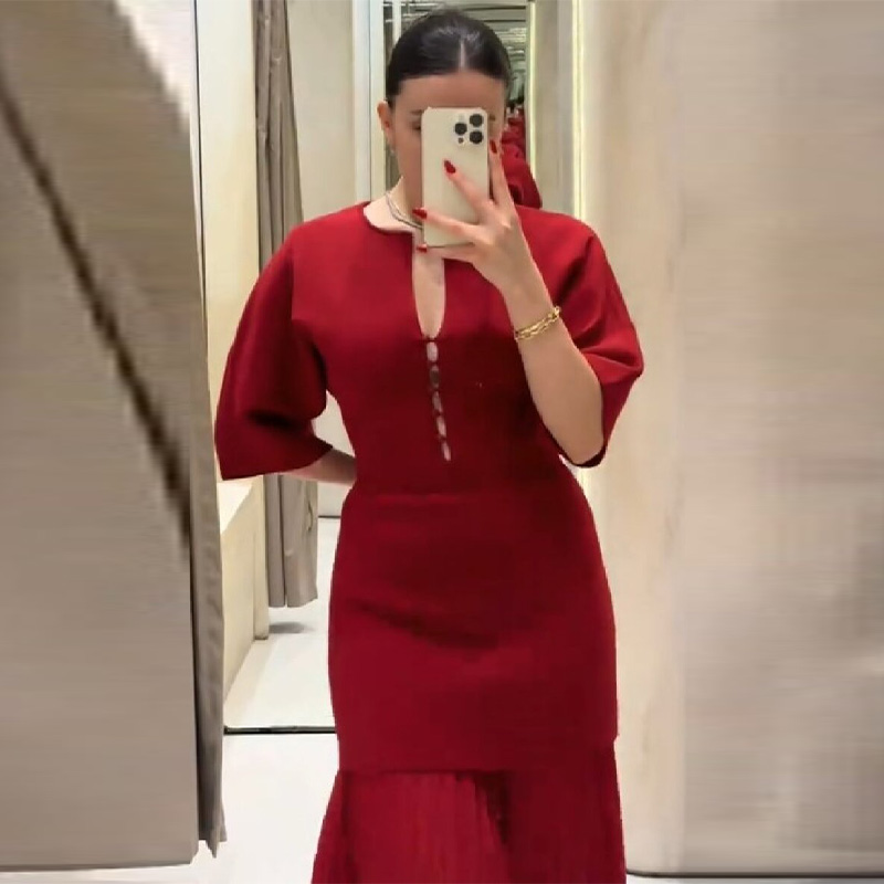 Women's Elegant Burgundy Pleat - Women'S Formal Evening Wear Tops ulasan dan harga