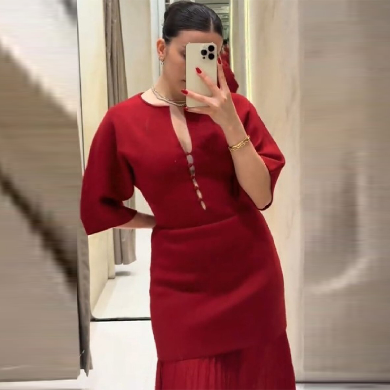 Women's Elegant Burgundy Pleat - Women'S Formal Evening Wear Tops ulasan dan harga