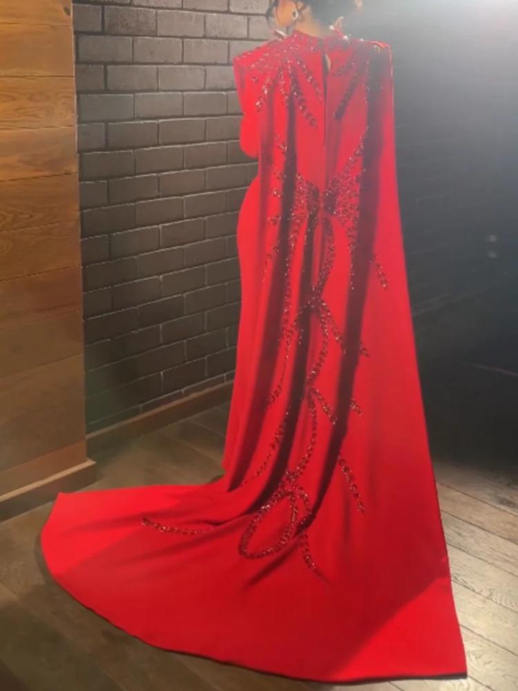 Customized Saudi Arabic Muslim - Women'S Red Formal Wear ulasan dan harga