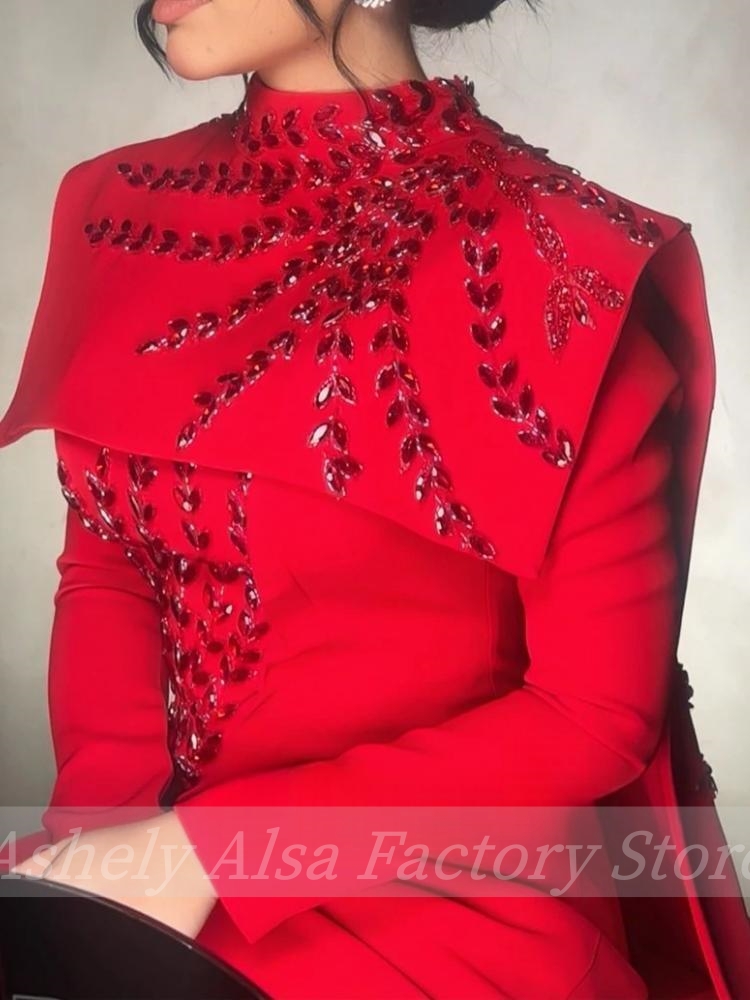 Customized Saudi Arabic Muslim - Women'S Red Formal Wear ulasan dan harga