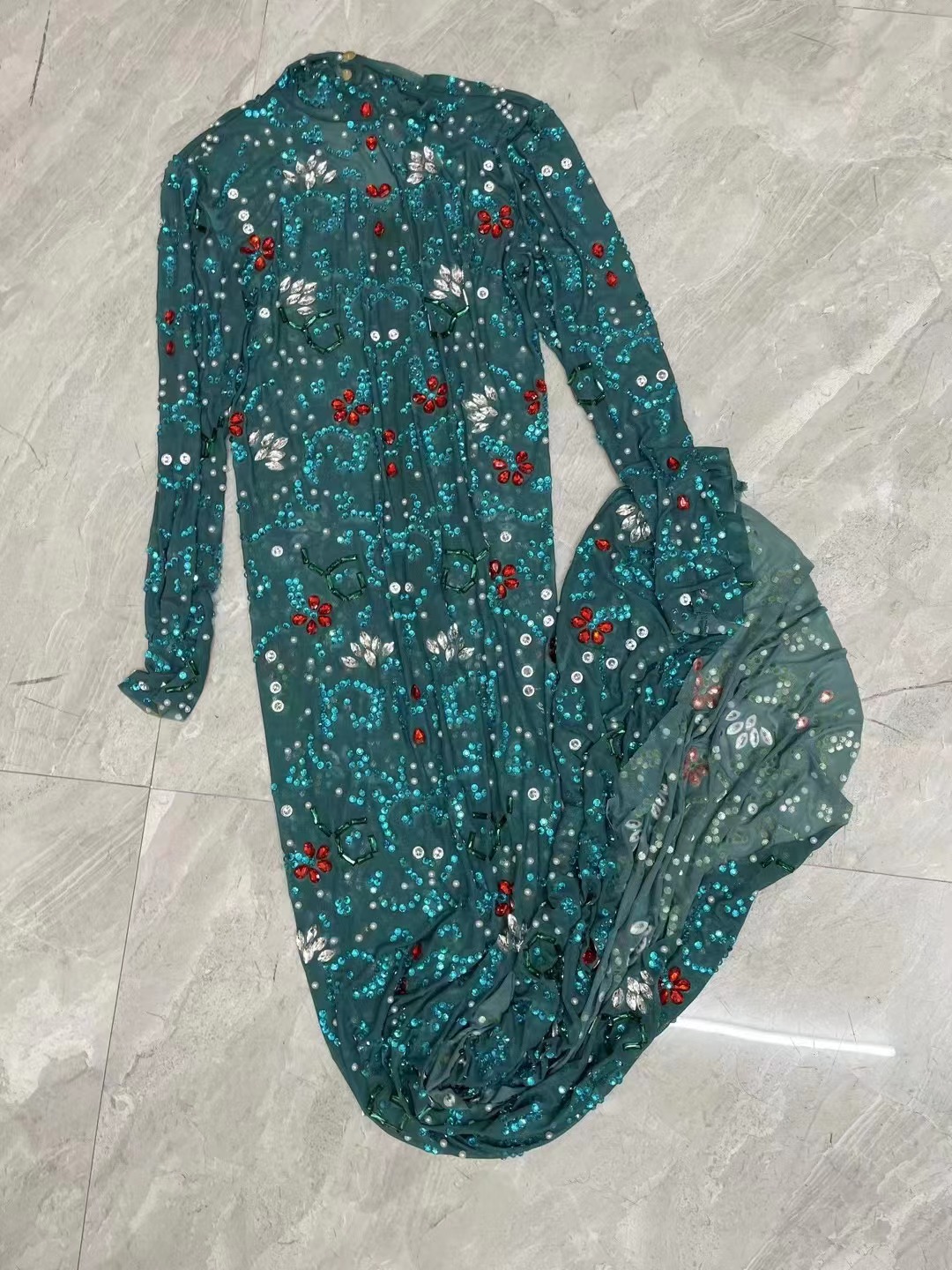 Sexy Stage luxurious Blue Gree - Women'S Red Formal Wear ulasan dan harga