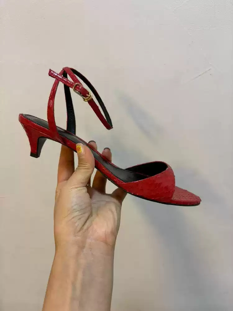 Women's Red Patent Leather Ope - Kitten Heel Women ulasan dan harga